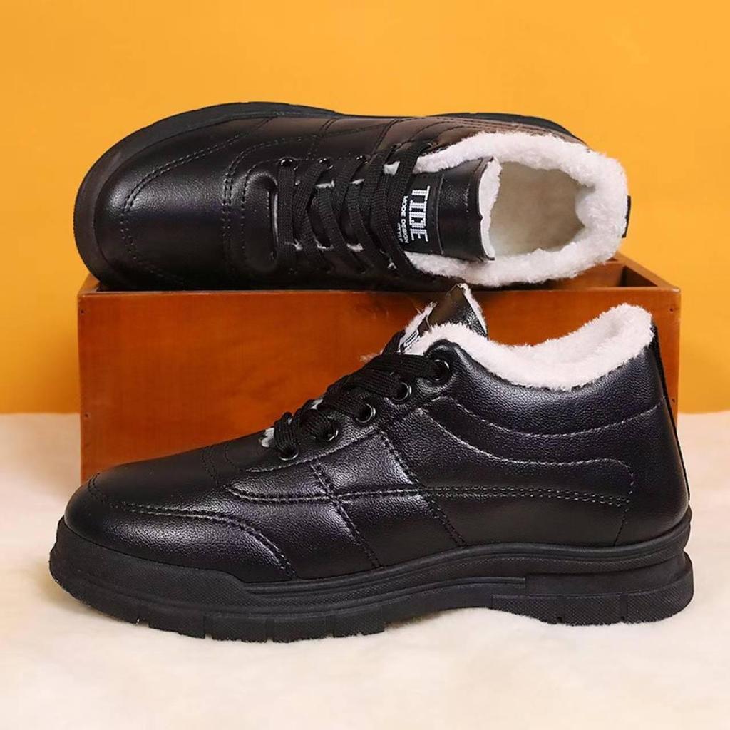 2025 Herren High-Top Plüschgefütterte Schneestiefel - Winter Verschleißfest, Verdickte PU Warme Schuhe