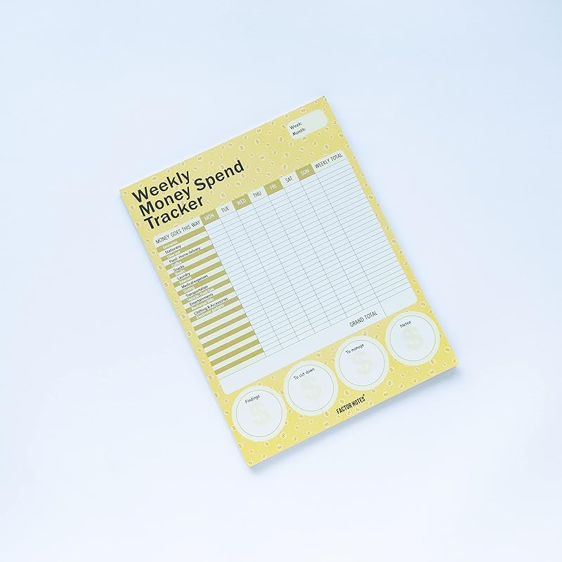 FACTOR NOTES Tear-off Notepads:A4 Sized|52 Sheets|100 GSM(Weekly Money Spend) a4