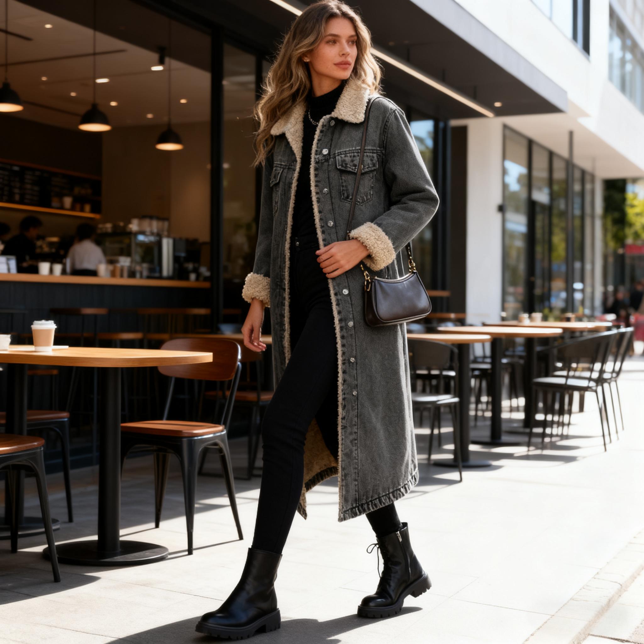 Women Faux Fur Mid Length Coat