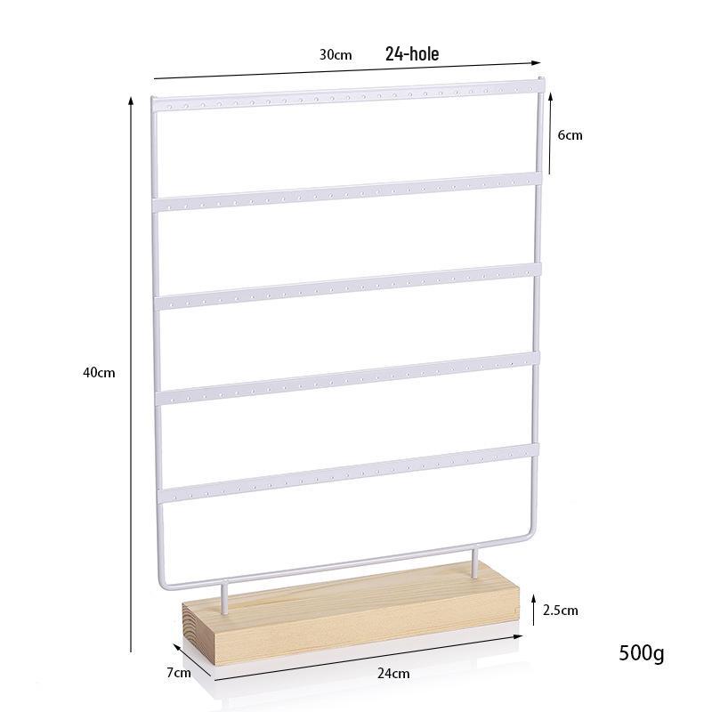 Solid Wood Iron Art Earring Holder Jewelry Display Stand for Home Storage and Hanging Ear Studs.