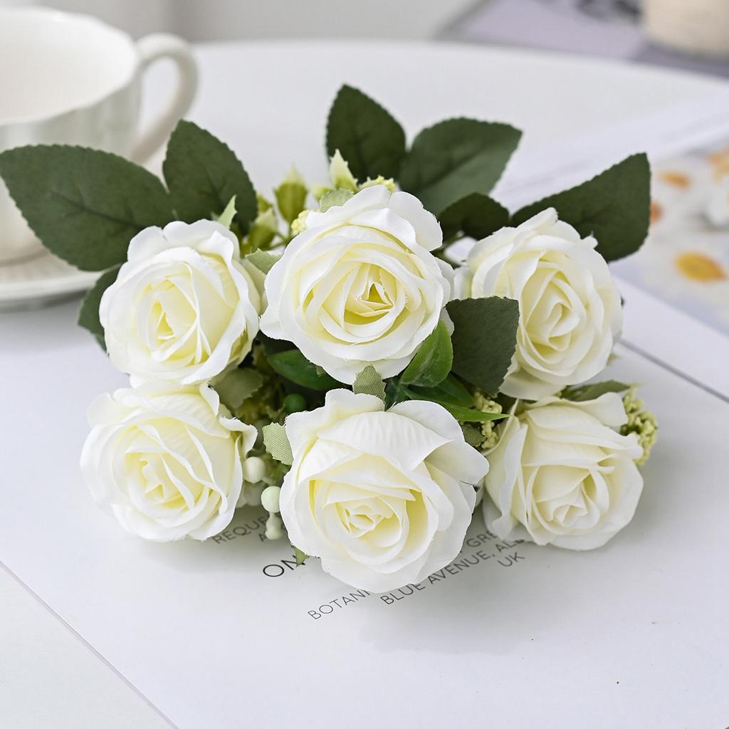 1/4PCS Silk Artificial Flowers Rose Bouquet Christmas Garden Home Wedding Bridal Bouquets Decoration Diy Gift Flower Arrangement
