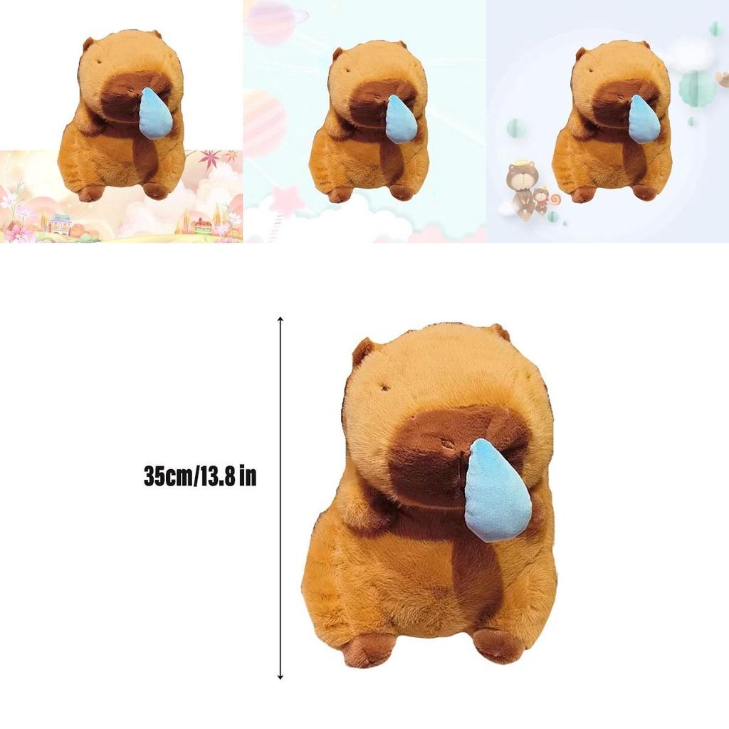 Cute Nose-picking Capybara Plush Toy Pullable And Vibrating Pendant With Cartoon Character 35cm