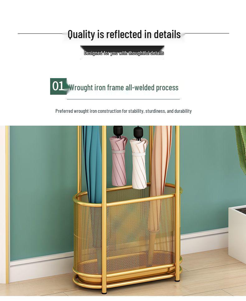 Indoor Umbrella Stand and Storage Rack for Entryway