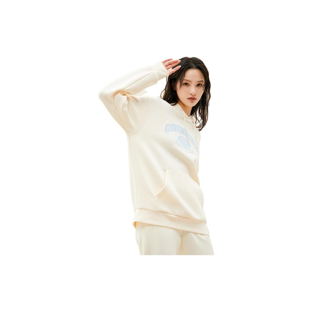 Anta Lifestyle Series Lettered Hooded Pullover Sweatshirt Women Sweatshirt Corn-White 162318758-1