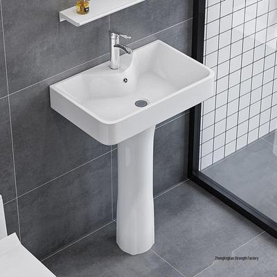 Lavabo Compatto in Ceramica con Mobile Specchio per Piccoli Appartamenti/Balconi