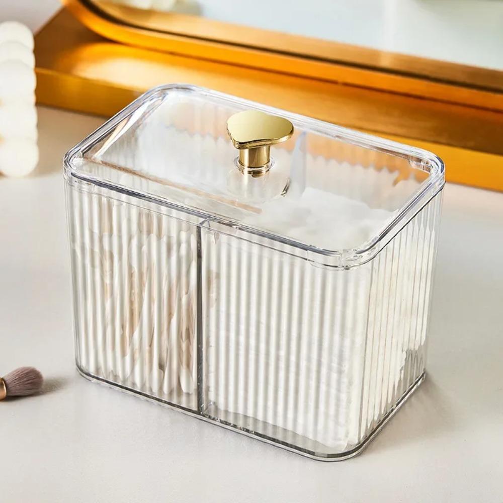 

With Cover Swabs Storage Box Acrylic Makeup Cotton Organizer Cosmetic Organizer for Dressing Table білий