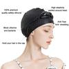 Water Drop Non-Slip Swim Cap for Women - Comfortable, Waterproof, and High Elasticity for Long Hair.
