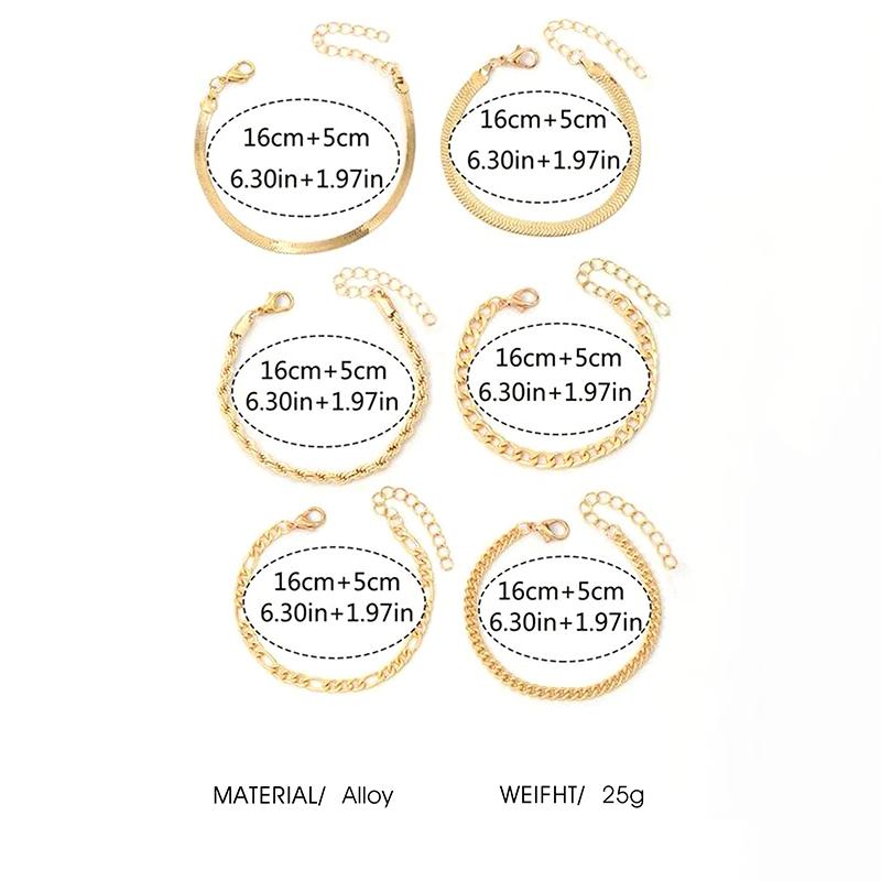 Simple Multi-layer Metal Blade Chain Bracelet Bohemian Fashion Layered Set Bracelet