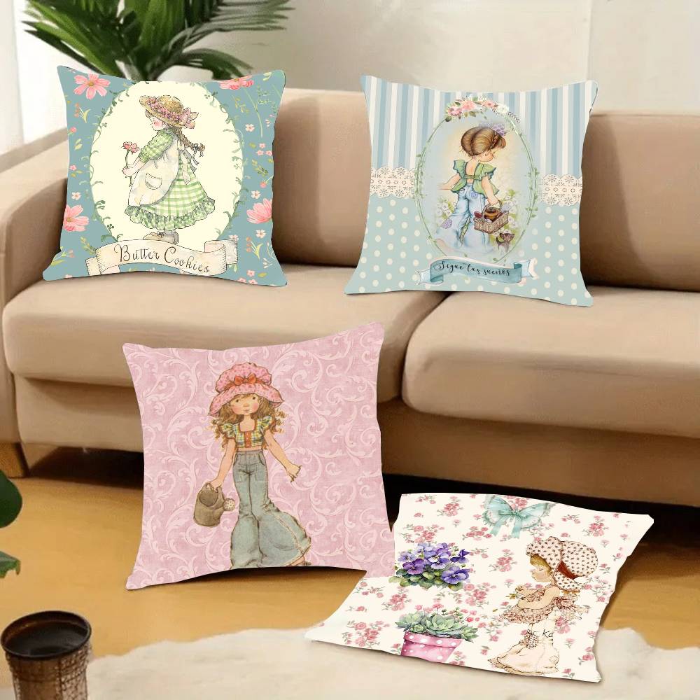 Cute Sarah Kay Girl Pillow Case Home Decor Throw For Sofa Bed Car Room Decor Gift Idea