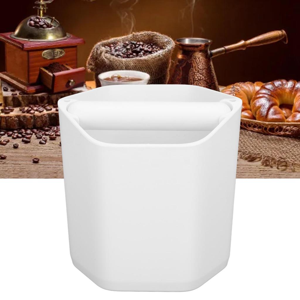 Coffee Knock Box, Easy To Clean, Efficient, Non-Slip, Durable, Compact (White)