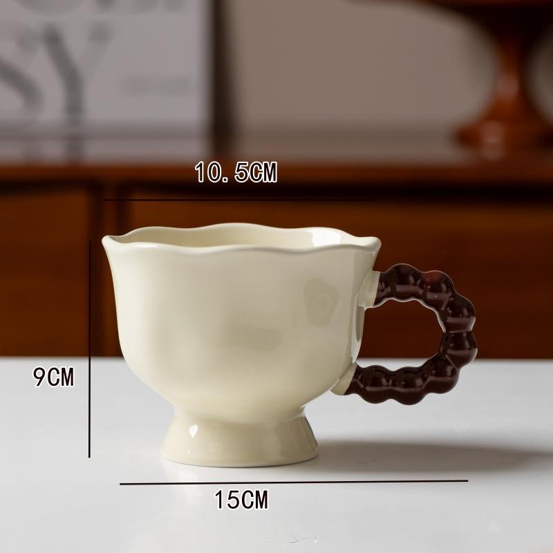 French Ceramic Cup Hand Painted Cup High Looking Couple Tea Cup Coffee Cup Mixing Cup