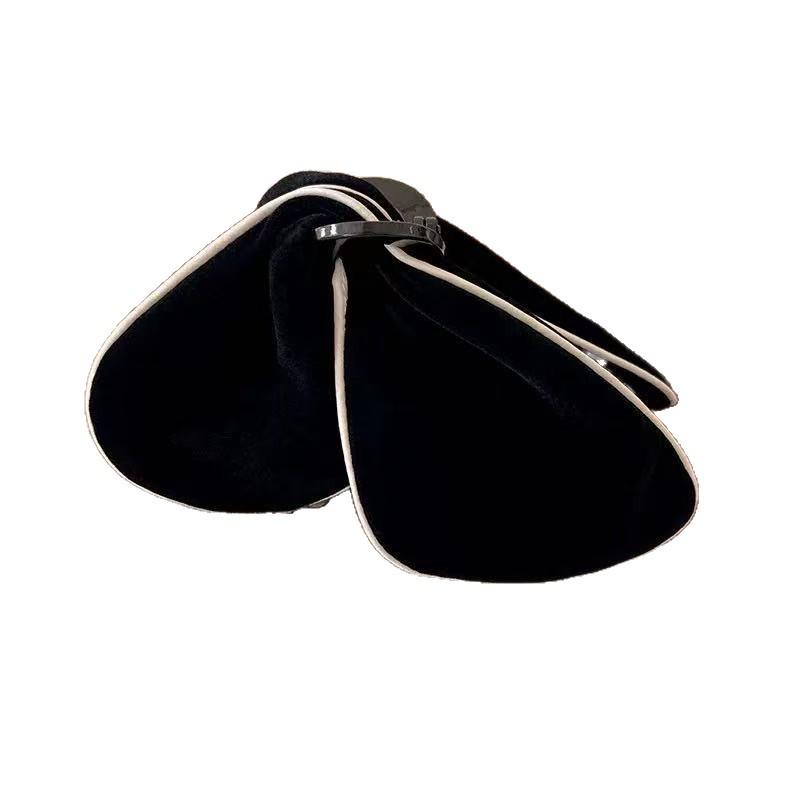 French Velvet Color-Block Triangle Hair Claw - High-End Autumn/Winter Updo Clip