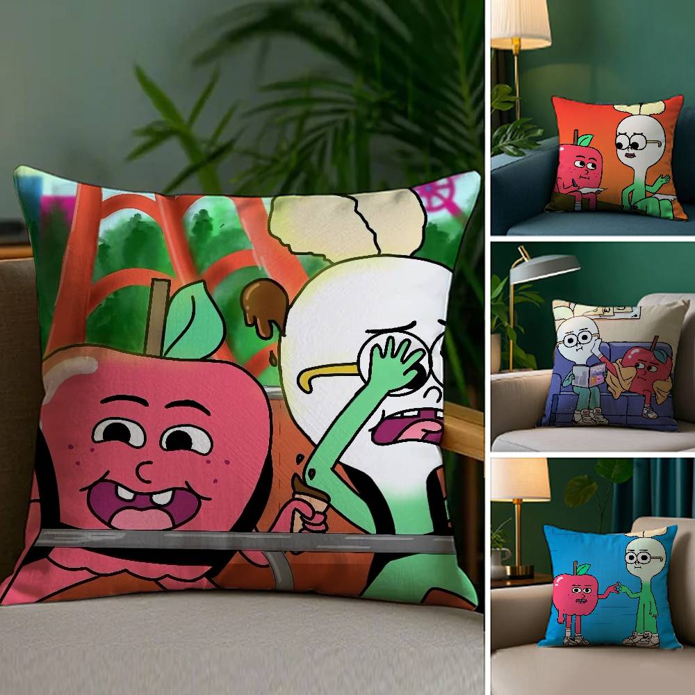 Anime Food A-AppleS And OnionS Pillow Case Sofa Living Room Bedroom Double-sided Printing Square Cushion Nap Time Pillow Case