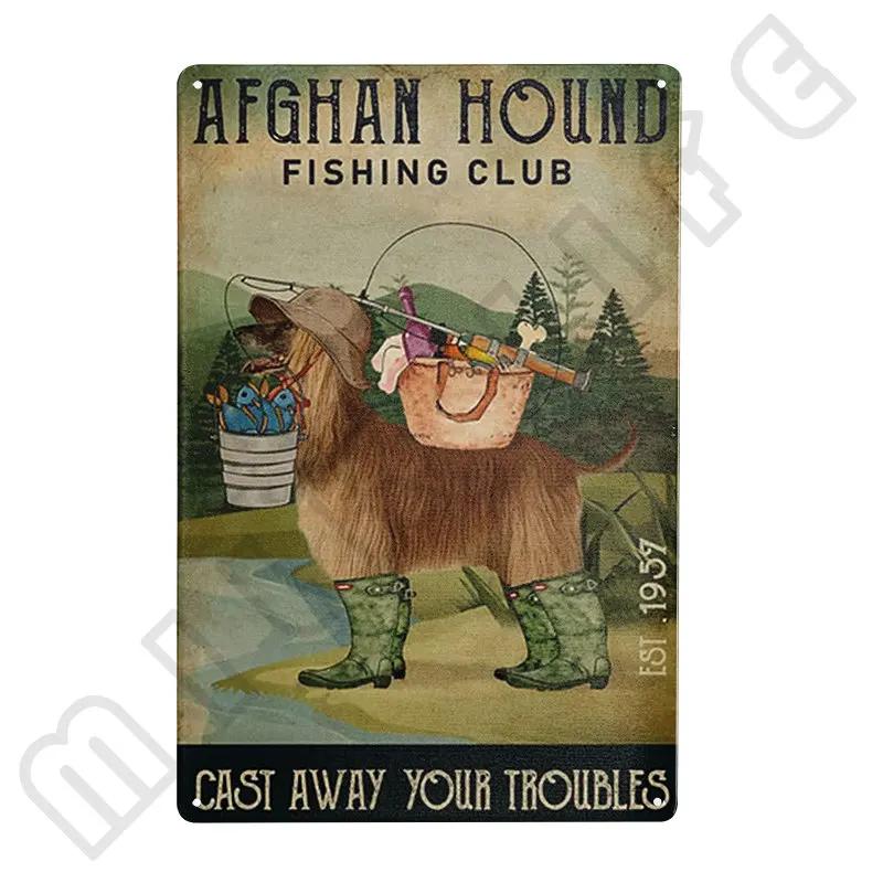 Afghan Hound Vintage Poster Metal Signs Retro Tin Sign Decorative Plaque Room Decoration for Pub Bar Man Cave Club Wall Decor