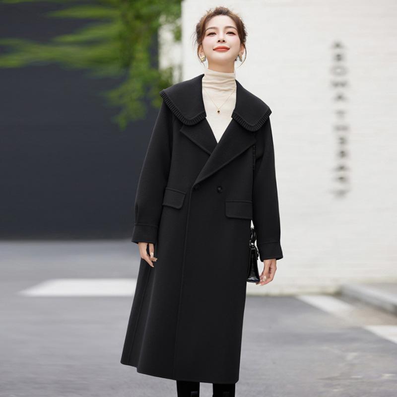 Double-sided wool coat women's autumn and winter new plus long knee fashion jacket