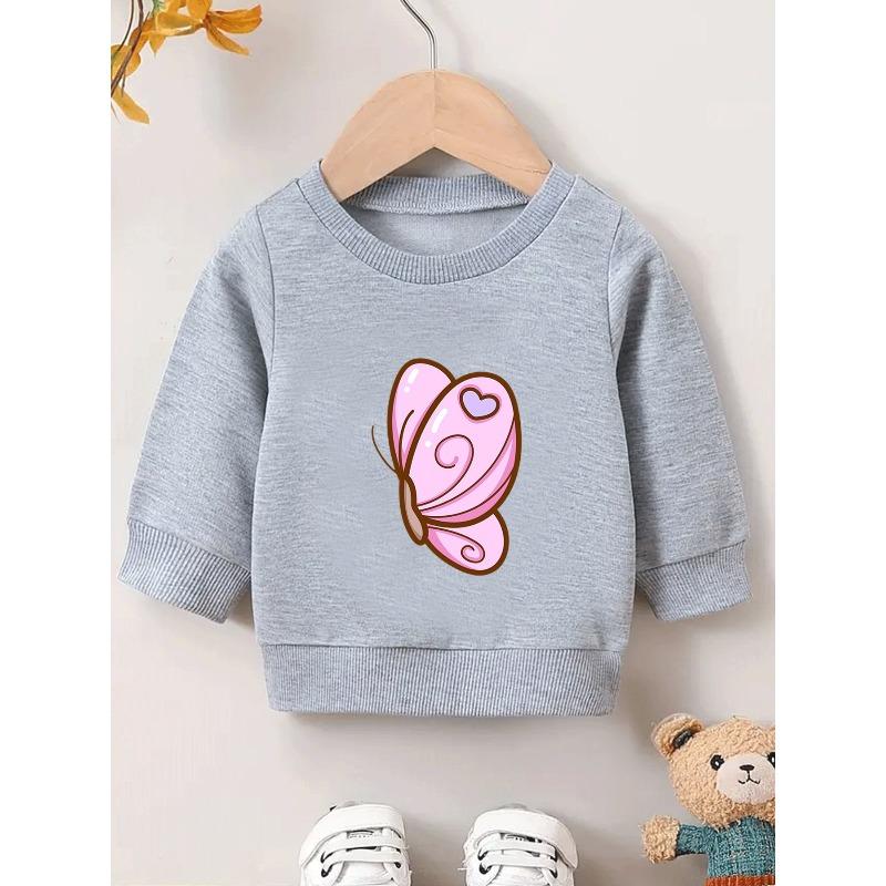 Kids Sweatshirt A Easy Butterfly Print Design, a Durable And Wrinkle-Resistant Sweatshirt for Baby