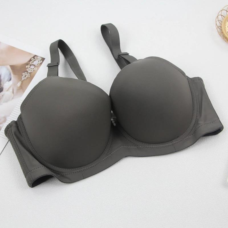 Roupa Íntima de Recolhimento Sem Costura Top Ajustável de Suporte Sutiã Anti-Flacidez Confortável para Mulheres Cor Sólida Sutiã Fino