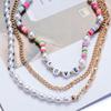 Multi-Layer Colored Rice Beads Bohemian Geometric Pearls Fashion Temperament Versatile Necklace Women