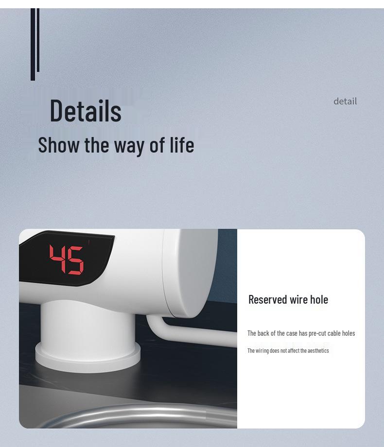 Instant Electric Faucet Heater for Kitchen and Dishwashing