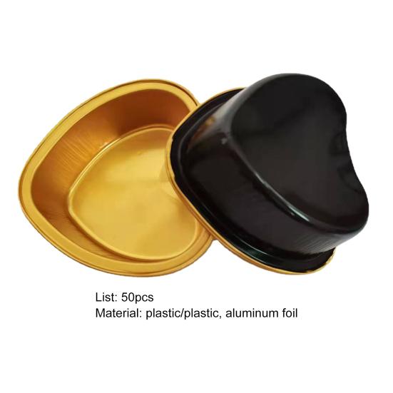Yousheng 50 pezzi 100 ml accattivante pirottino per ampia applicazione foglio di alluminio a forma di cuore monouso pirottino per la casa