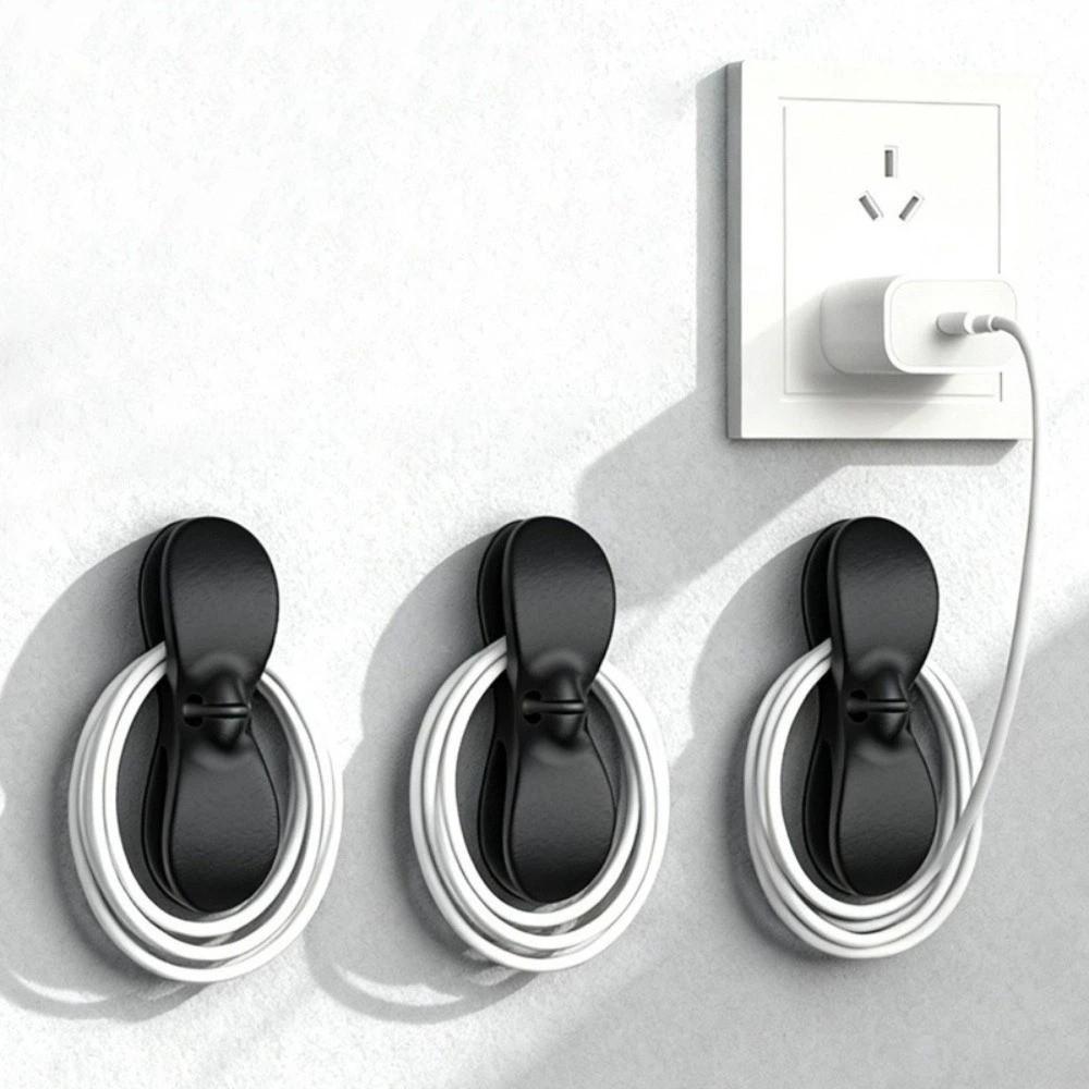 Wall Mount Cord Cable Organizer Silicone Cable Clips Practical Plug Organizer Mobile Charger