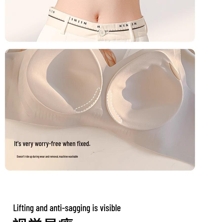 Damen Nahtlose Unterwäsche: Schlankmachender Vollschalen-BH mit Anti-Hänge-Stütze, Übergröße, Sommerstil