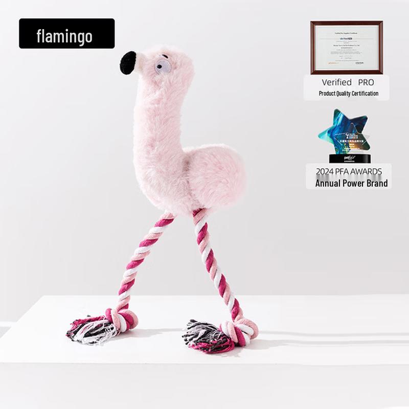 Flamingo Squeaky Durable Plush Dog Toy