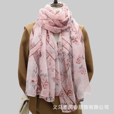 Printed Cotton Linen Scarf Balinese Scarf