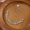 Natural Blue Water Jadeite Dangerous Material Gourd Bracelet Sterling Silver S925 National Tide Wind Burst Exquisite High-end Chain Light Luxury