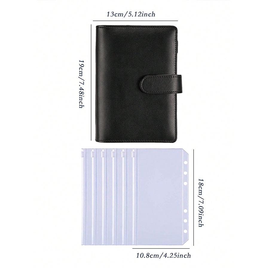 A6 Zipper Pouch Notebook: PU Leather Macaron Loose-Leaf Journal
