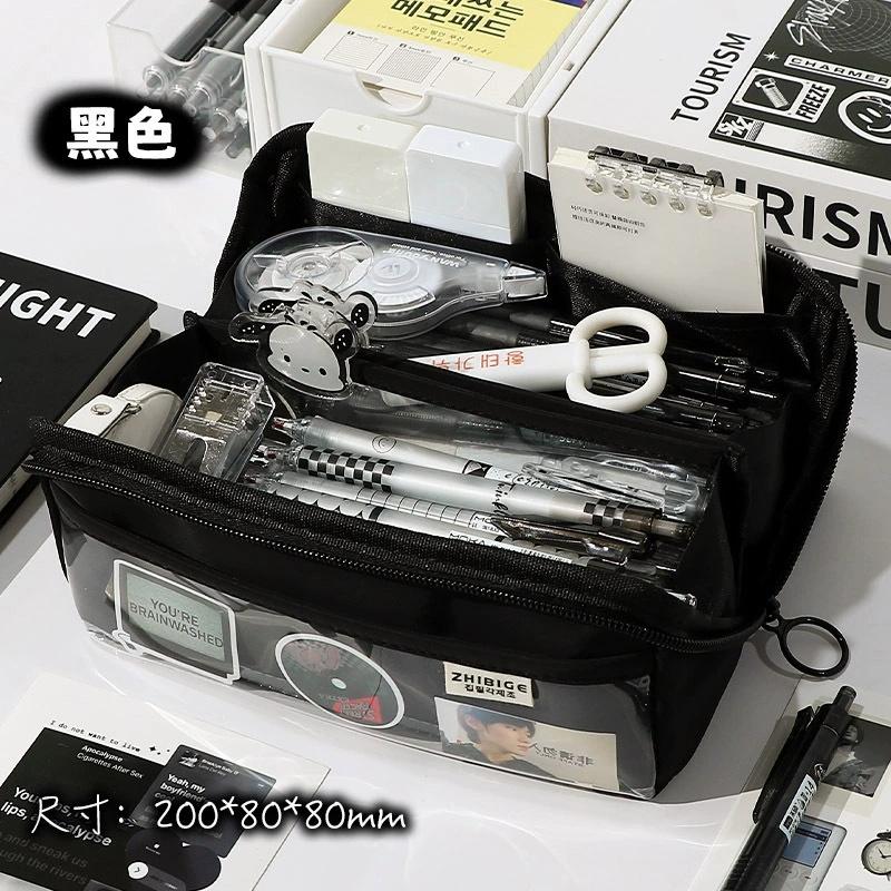 Large Capacity Pencil Case Multi-Layer Pencil Bag Stationery Pencil Bag Students Back To School Storage Bag Office Stationery