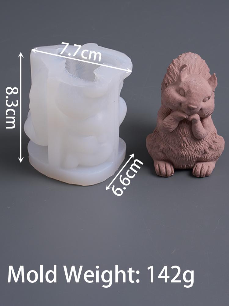 3D Squirrel Candle Mold DIY Cute Animal Craft Making Tool Aromath Soap Plaster Resin Silicone Casting Molds Home Decor Art Gifts