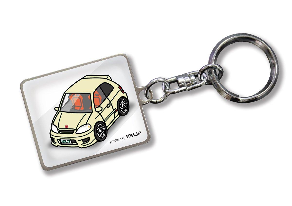 

Custom Keychain Honda Civic Type R EK9 White Car Cream [MKJP] Base Color