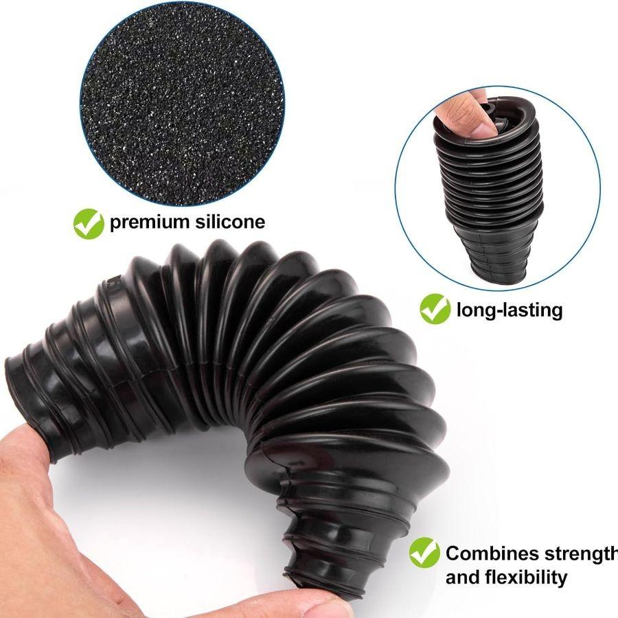 Inner Tie Rod Boot Kit, 2PCS Universal Adjustable Car Tie Rod Boot with Bellow C