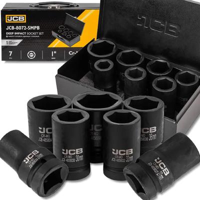JCB 1" Cr-Mo 6-point Deep Impact Socket Set 7 Pieces 24-46