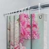 Pink Peony Flower Shower Curtain Botanical Floral Print Bathroom Decor Vintage Rustic Farmhouse Washable Curtains