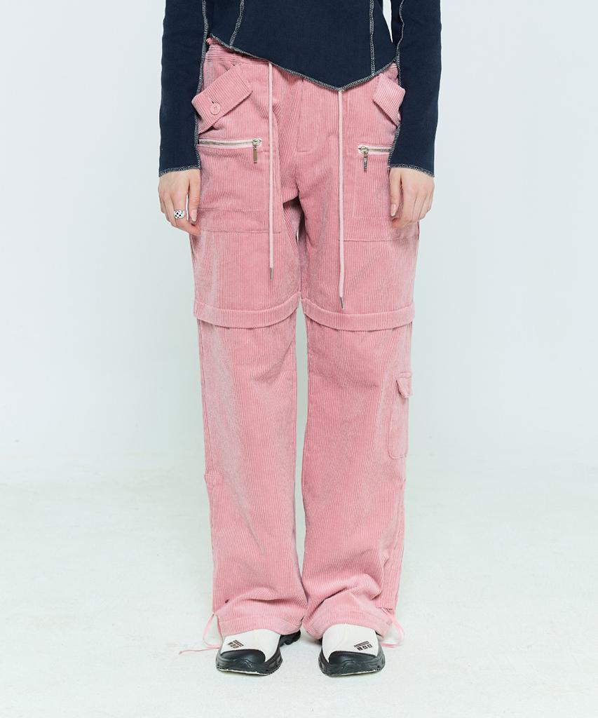 LARTIGENT L6 Corduroy Pocket Pants(Pink)