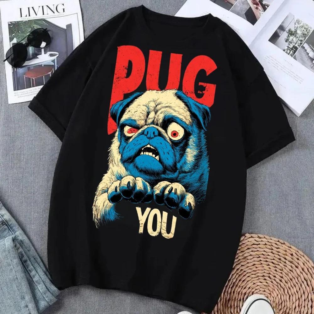 

Summer Women s Cool T-Shirt Printed Pug Dog Graphic T Shirts Short-sleeved Casual Funny Animal Dog Tee Tops Streetwear Y2k XXXL