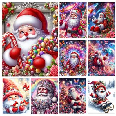 Diamant-Malerei Weihnachtsmann voller Platz Runde Stickerei Porträt Mosaik Strass handgemachte Weihnachten dekorative Geschenk 5D DIY