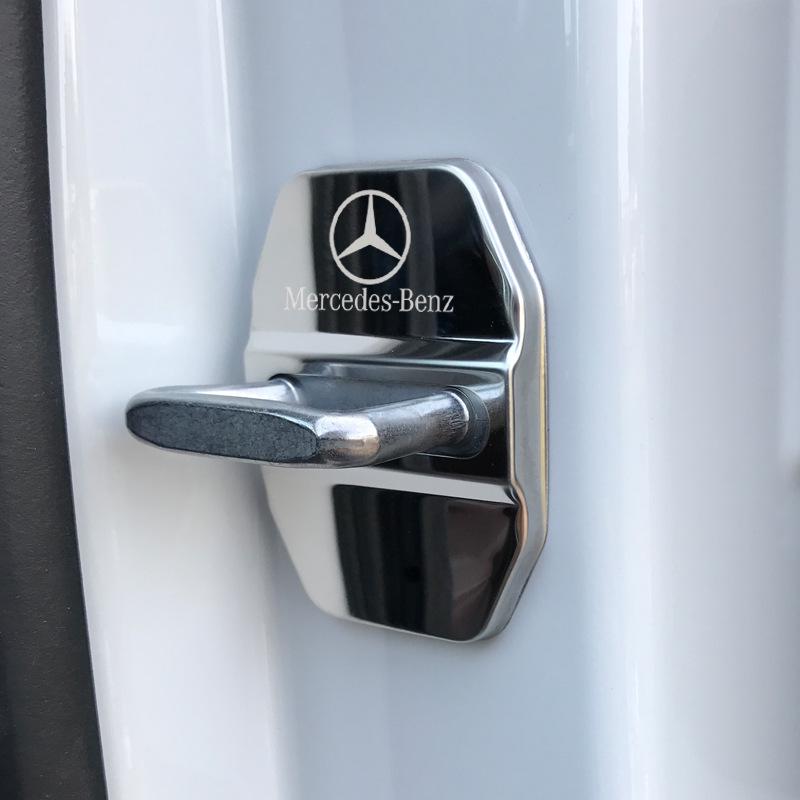 Накладка на замок двери Mercedes-Benz из нержавеющей стали - Черный титан для C, E, GLA, S-Class AMG