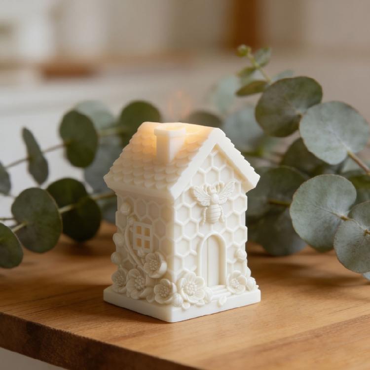 Honeycomb House Shape Silicone Mould Holiday Candle Silicone Molds For Handmade Candle Soap Chocolate Candy Cake Baking