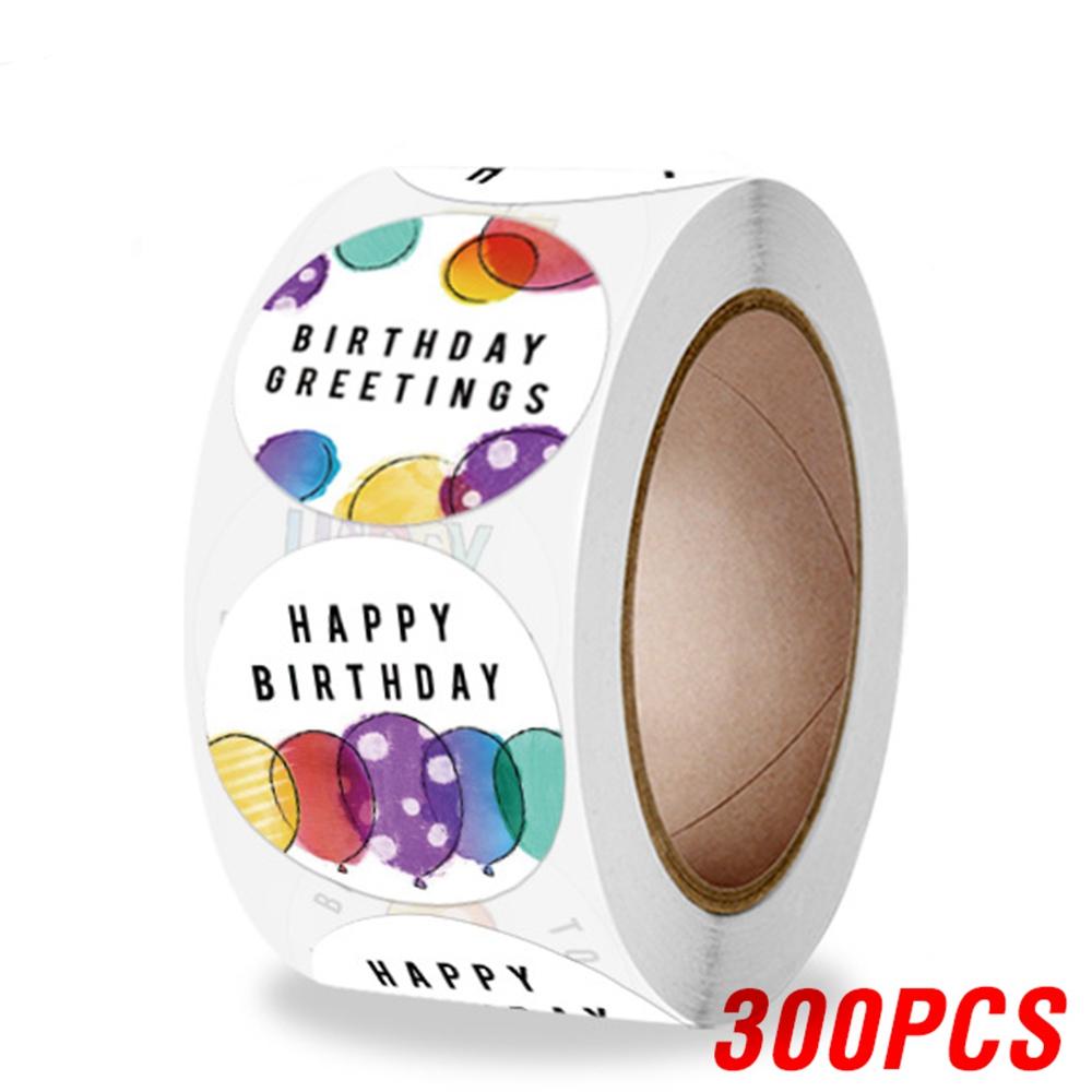 100-500pcs Cute Happy Birthday Sticker Birthday Gift Decoration Label Sealing Balloon Cake Label Packaging Scrapbook Sticker