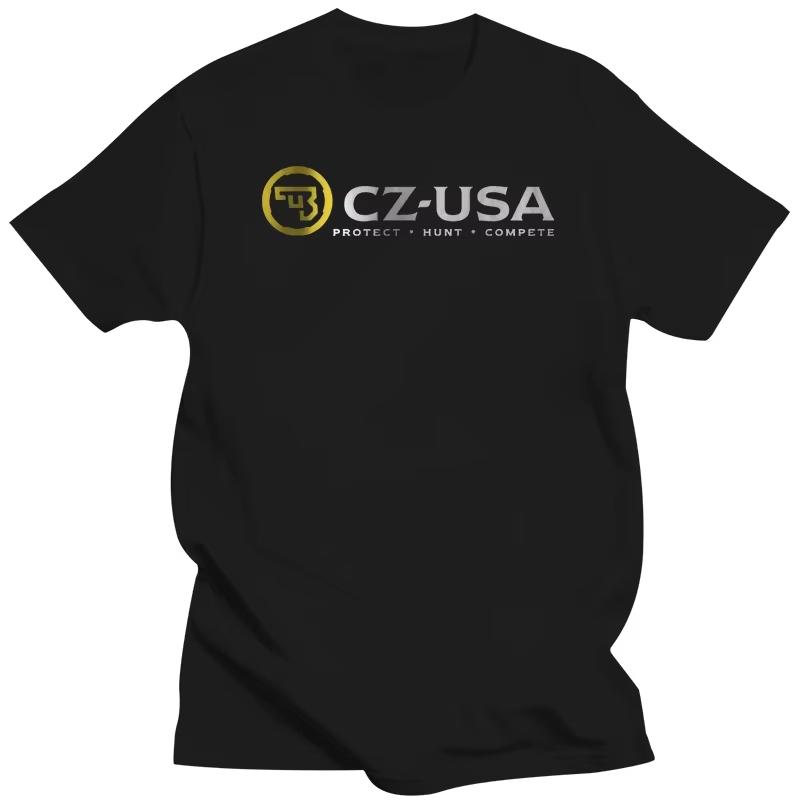 Tshirt CZ USA SHIRT 2 SIDE CESKA ZBROJOVKA LOGO P 09 ARM GUN PISTOL Unisex BLACK T SHIRT Black T Shirt Casual Tops S
