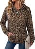Europeisk & Amerikansk Dam Hoodie med Leopardmönster, Lös Passform - Höst/Vinterkollektion 2026