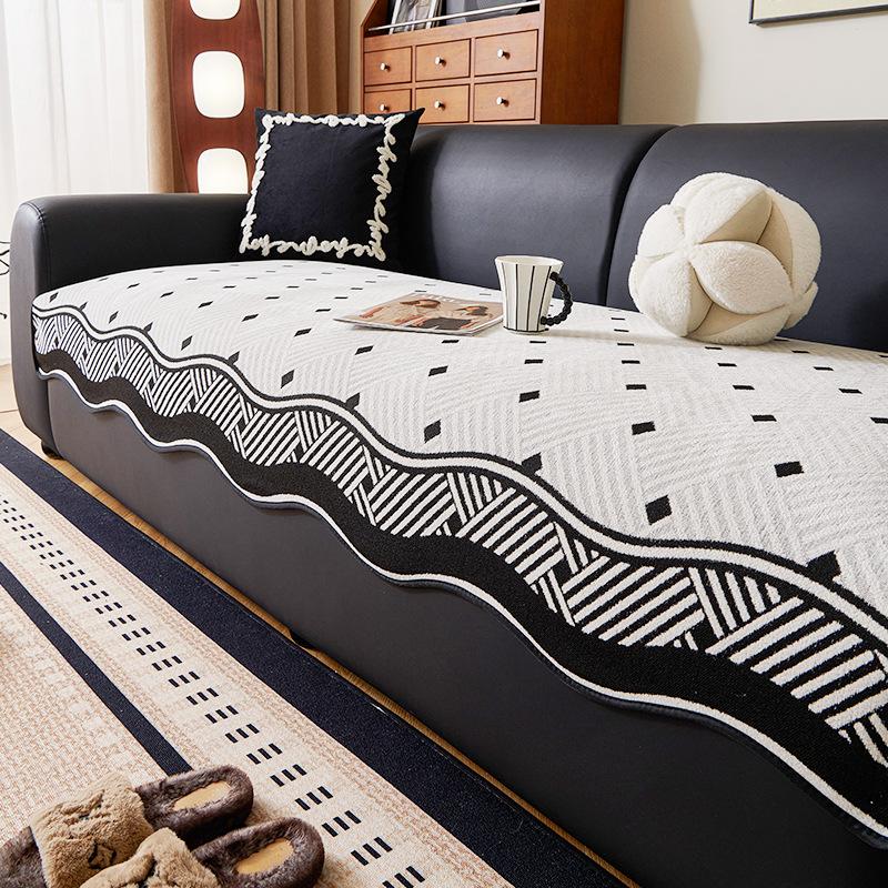 

Premium Leather Sofa Cushion New Four-Season Universal Fixed Non-Slip Straight Row Integrated Seat Cushion Cover Cloth Cover 70*70cm