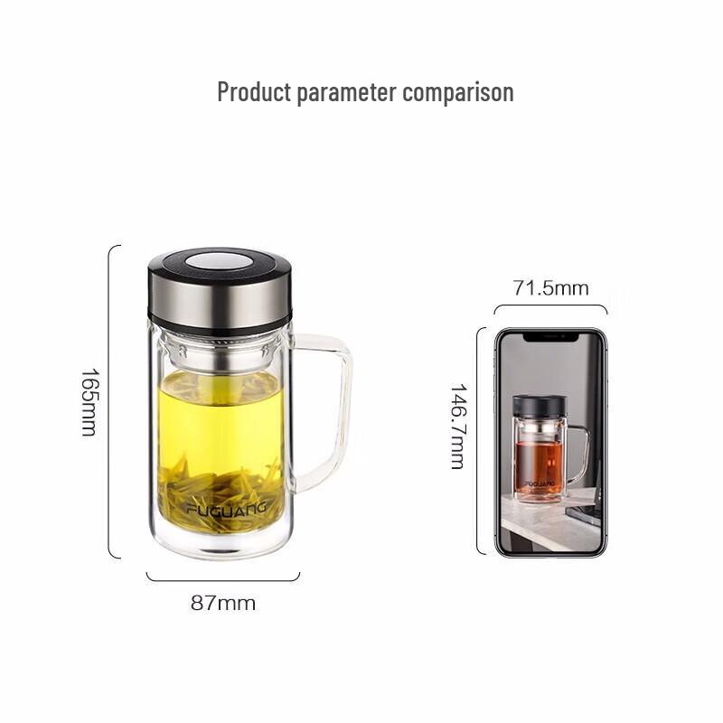 Fuguang 520ml High Borosilicate Glass Tea Infuser Bottle