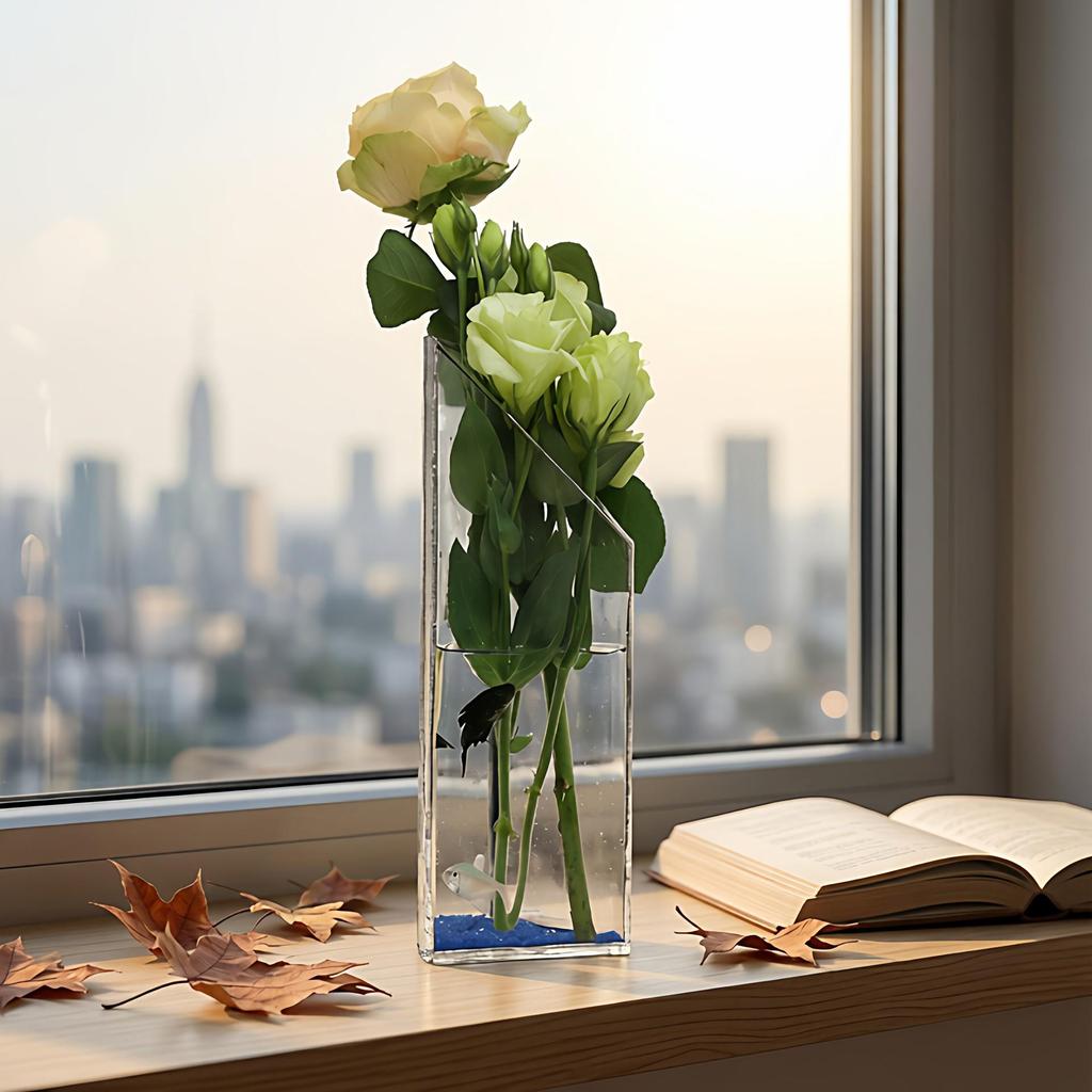 Nordic Geometric Glass Flower Vase for Home Decor