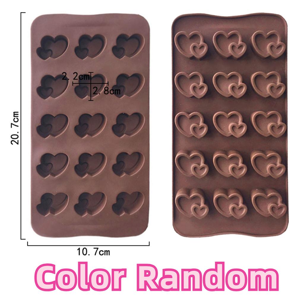 Multicavity Double Heart Summer Drink Ice Tray Love Shape Chocolate Candy Jelly Baking Tool Cake Decor Soap Candle Silicone Mold