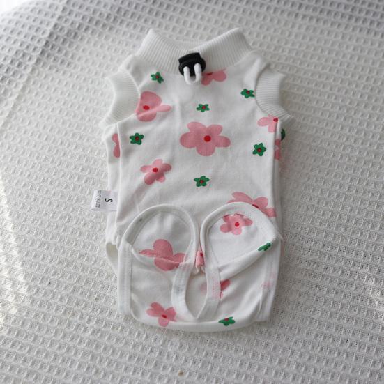 Kjæledyrkastreringsdrakt Høy elastisitet Festetape Fast tegneseriemønsterspenne Justerbar kjæledyrvalp Hund Kirurgisk restitusjonsklær Kjæledyrtilbehør