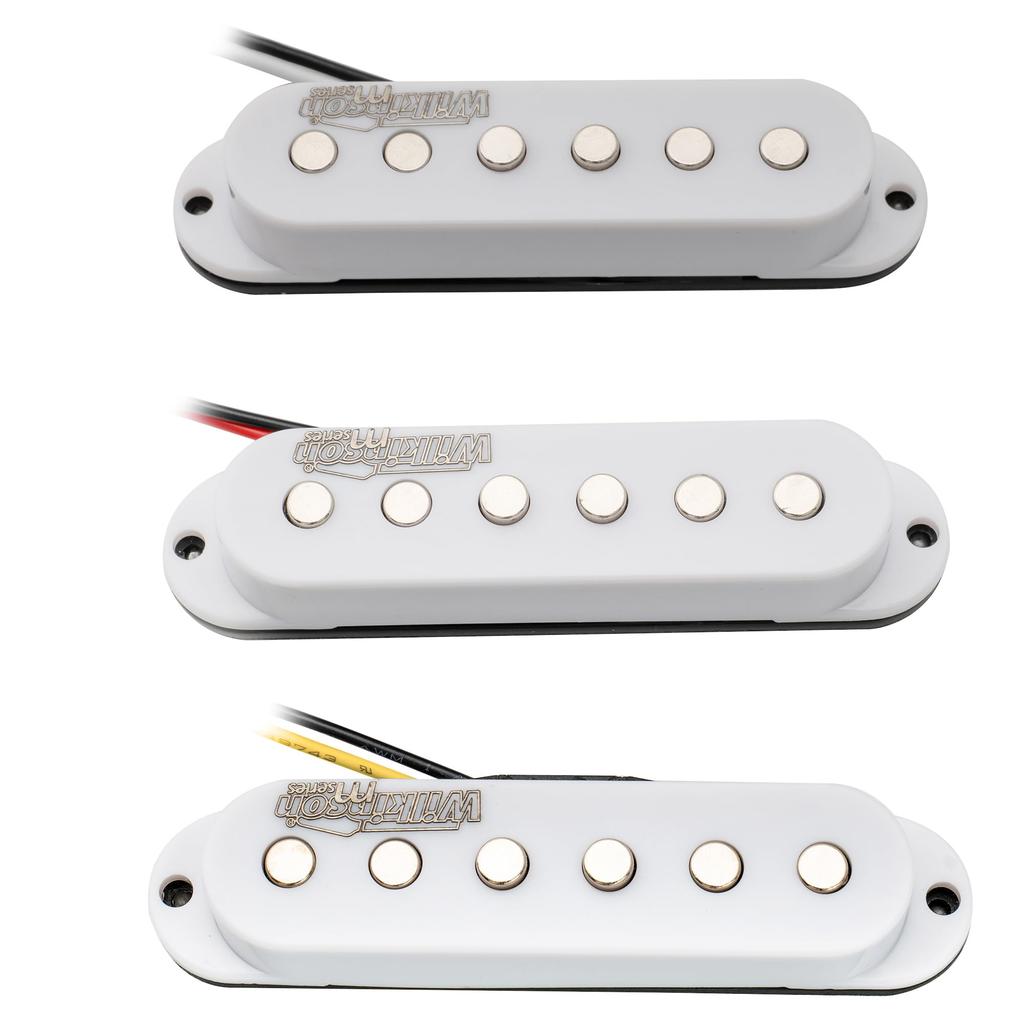 Wilkinson Vintage Staggered Ceramic Guitar Pickups of for Stratocaster Electric White 60's (Pack 3) Guitars,